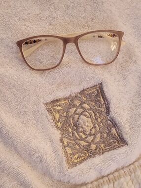 ELIZABETH ARDEN Beige and Cream Fashion Eyeglass Frames ONLY
